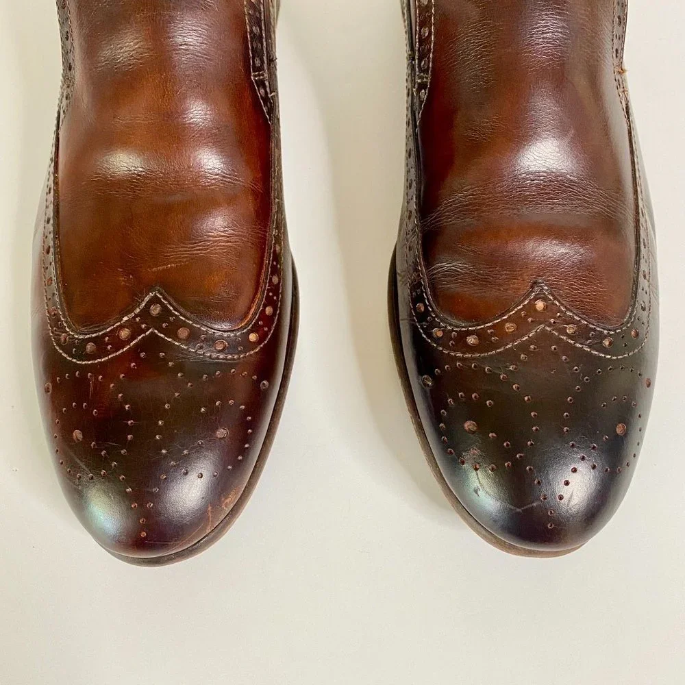 Donald J Pliner Zaza Brown Leather Slip on Wingtip Loafers Sz 11 - Picture 3 of 7